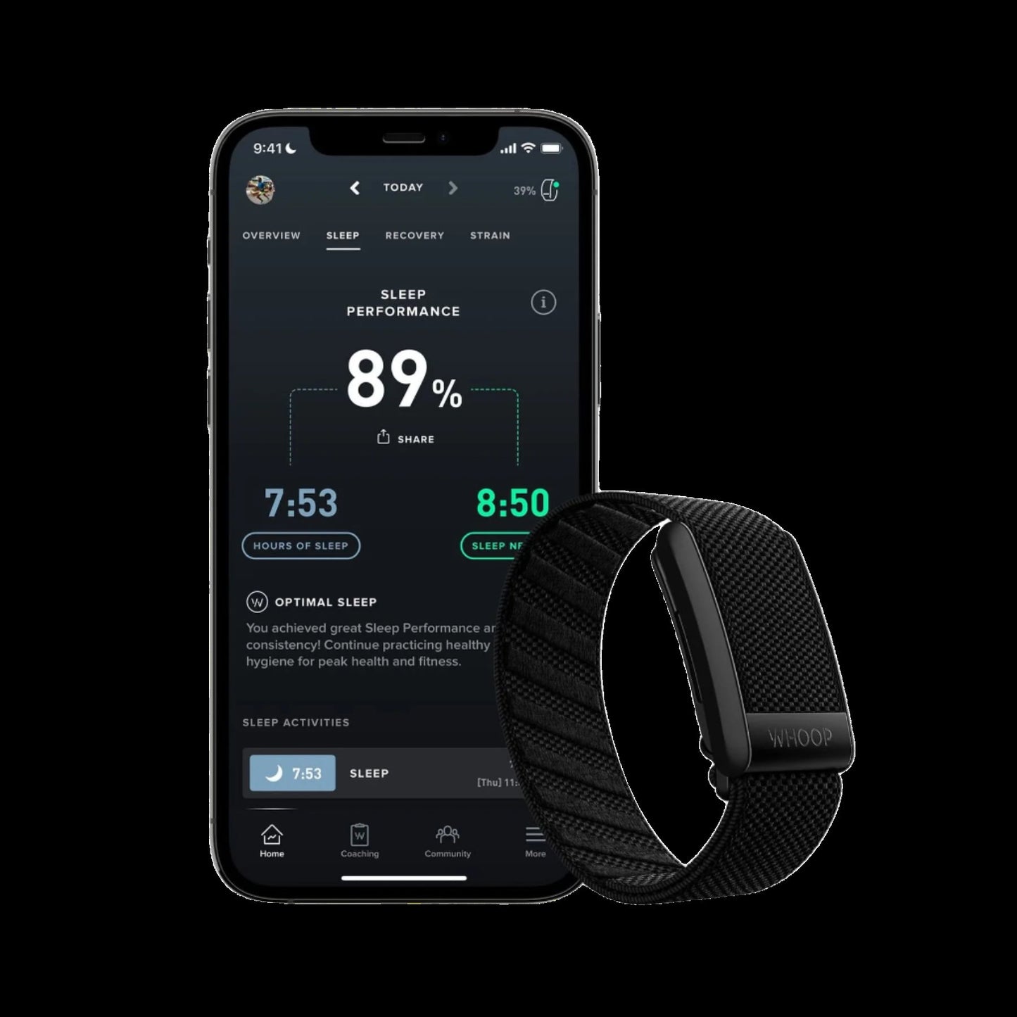 WHOOP 4.0 Activity Tracker & 12-Month Subscription